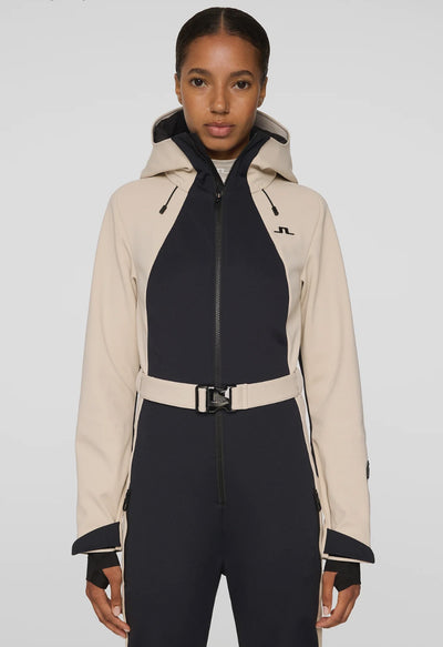 J Lindeberg Jackie One Piece Ski Suit in Moonbeam