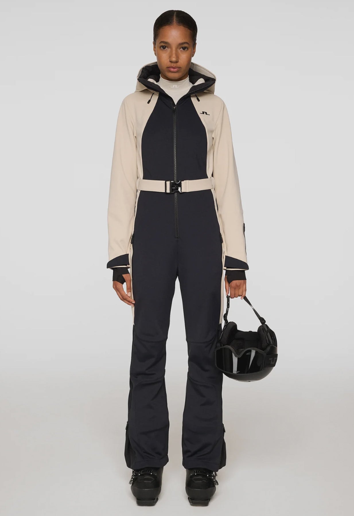 J Lindeberg Jackie One Piece Ski Suit in Moonbeam