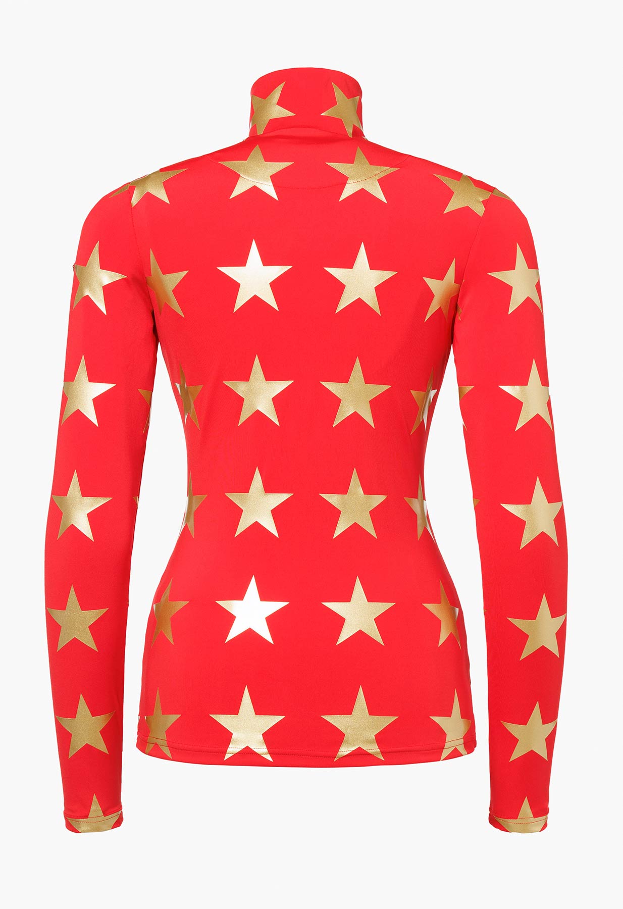 Goldbergh Lunaria Ski Base Layer in Red with Gold Stars