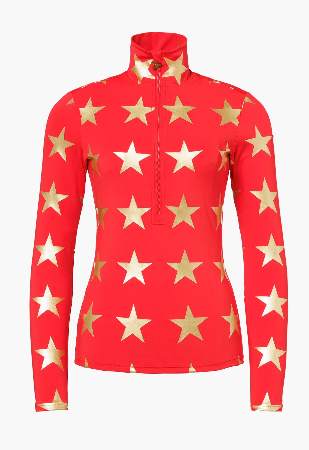 Goldbergh Lunaria Ski Base Layer in Red with Gold Stars