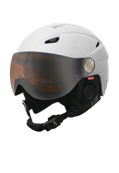 Manbi Park Ladies White Ski Helmet with Visor