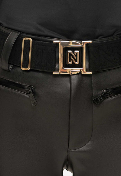 Nikkie Nye Faux Leather Ski Pant in Black