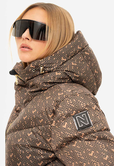 Nikkie Newport Logo Ski Jacket in Camel