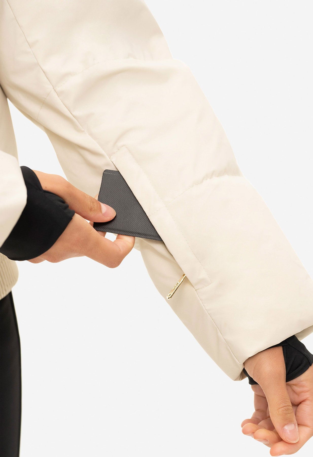 Nikkie Numa Glitter Ski Jacket in Cream