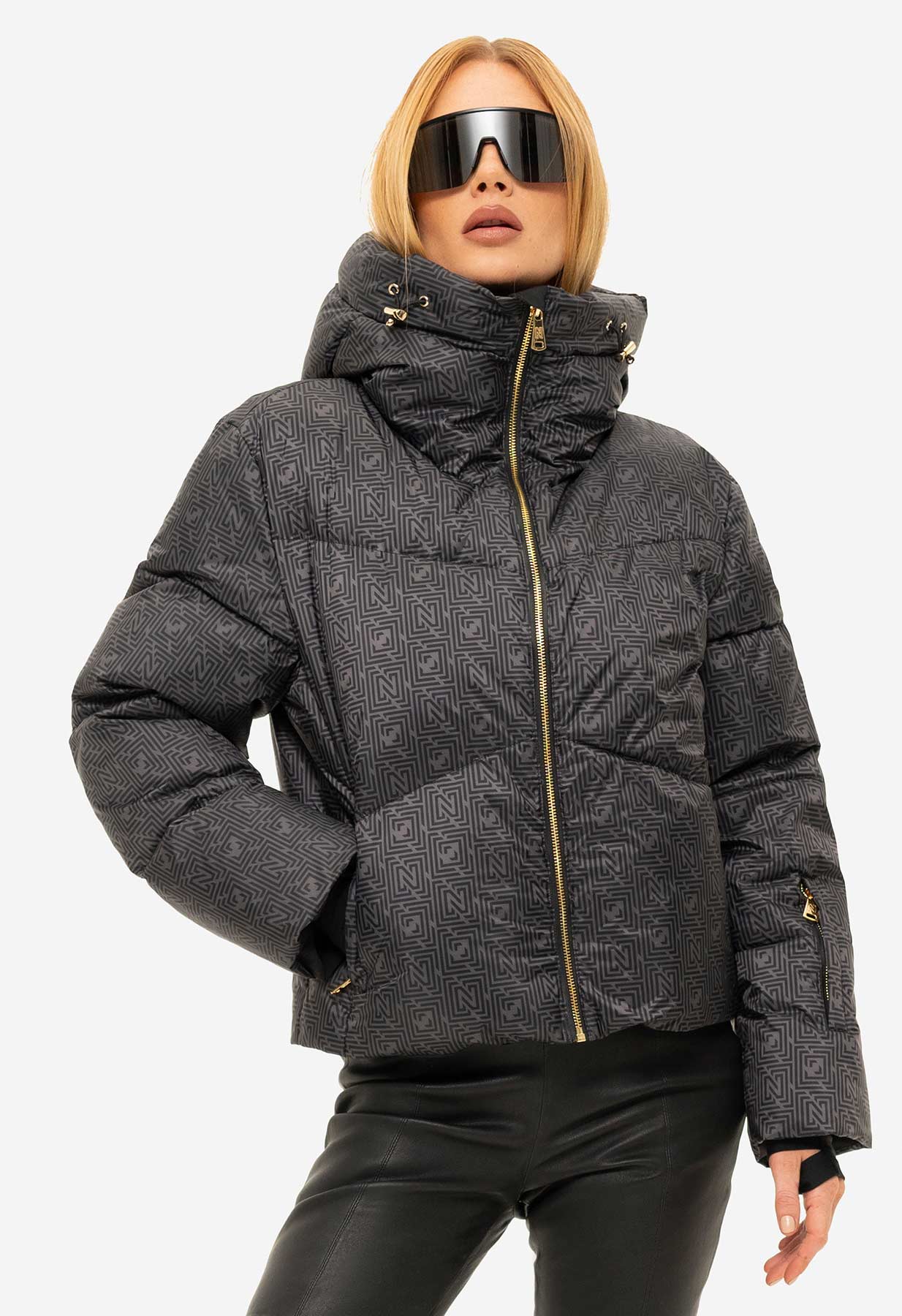 Nikkie Newport Logo Ski Jacket in Black