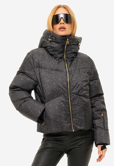 Nikkie Newport Logo Ski Jacket in Black