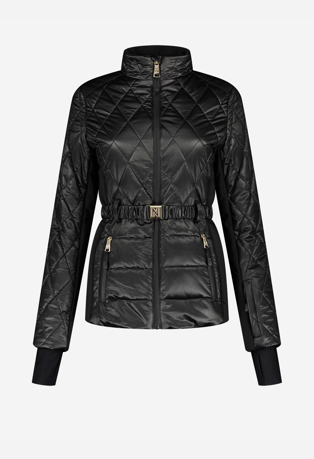 Nikkie Diamond Ski Jacket with Belt  in Black