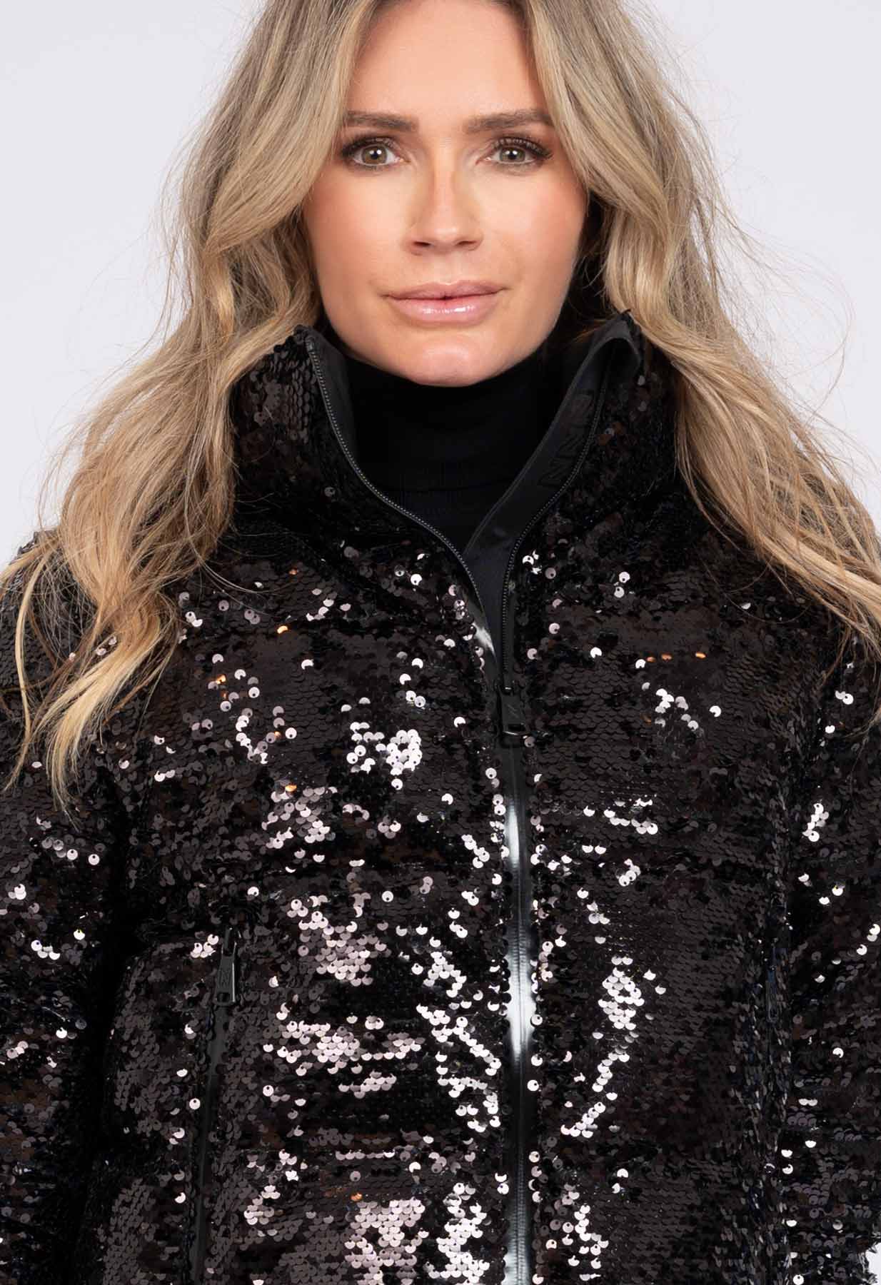 Nikkie Gstaad Black Sequin Ski Jacket