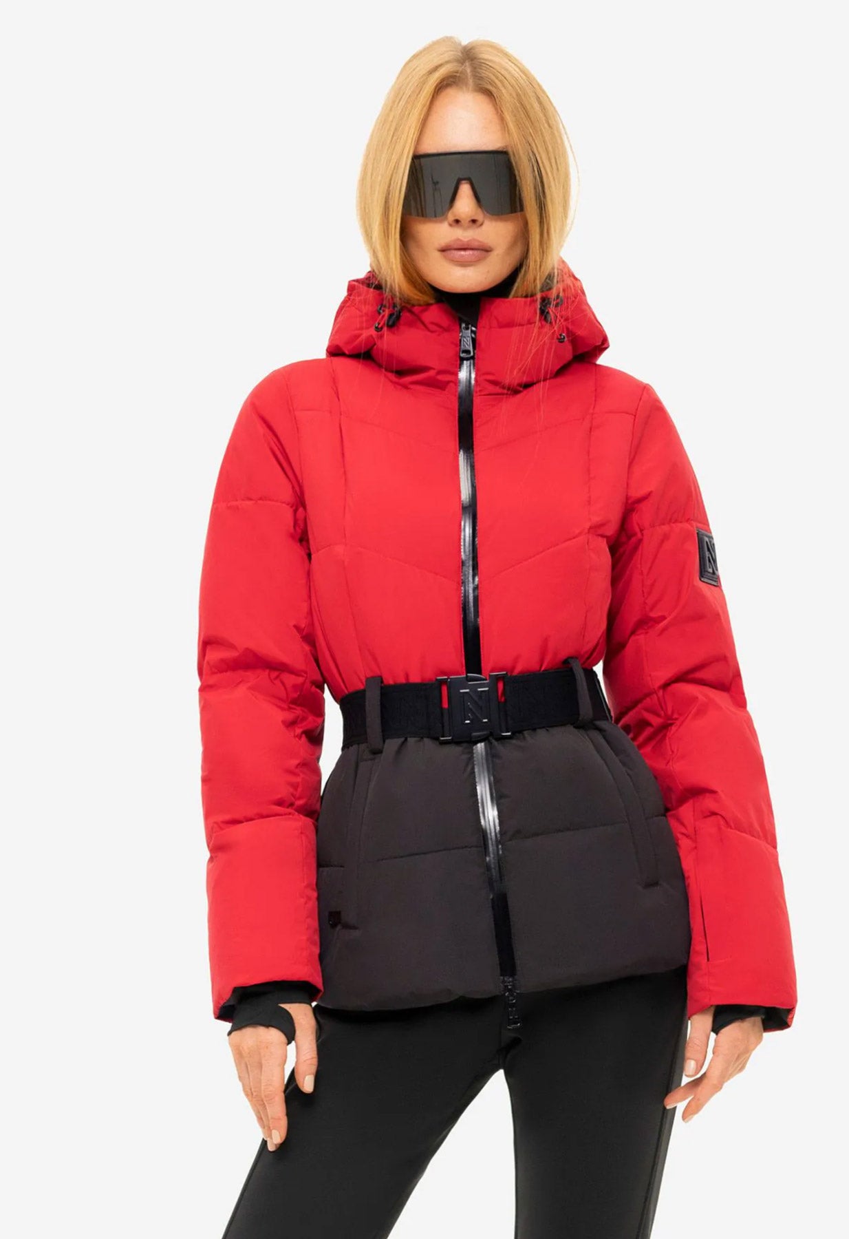 Nikkie Nateland Colour Block Ski Jacket in Red