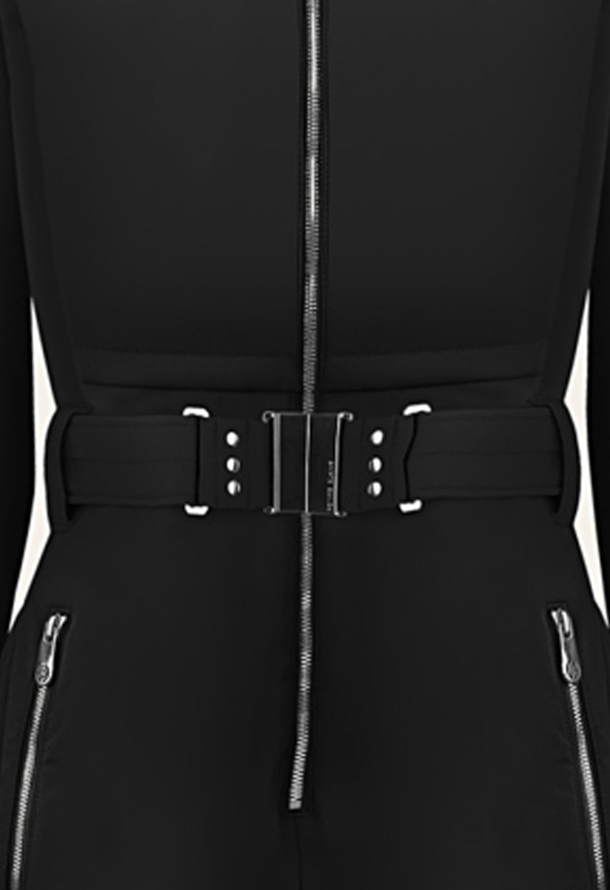 Poivre Blanc Black Belt with Chrome Rivets