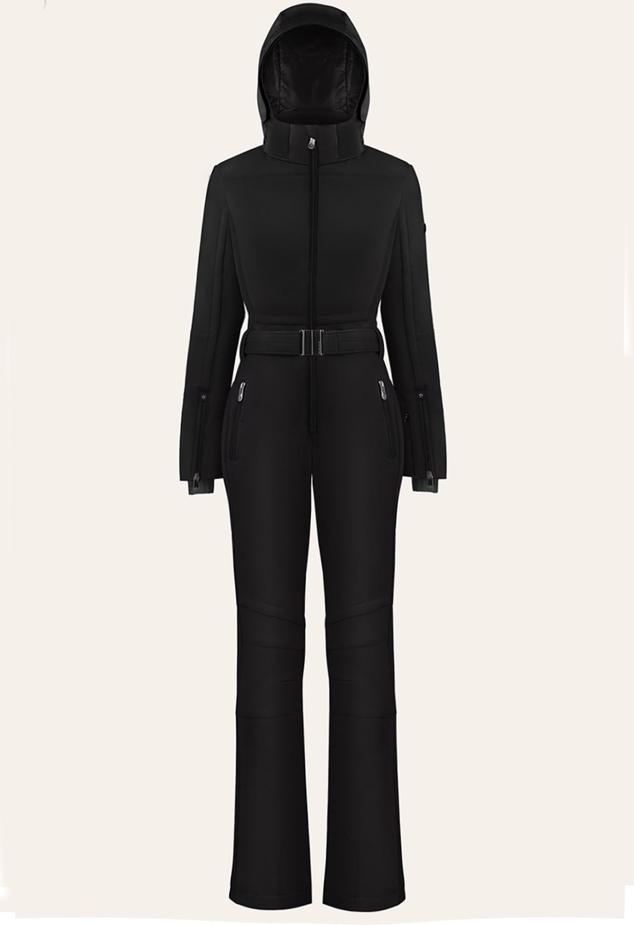 Poivre Blanc Ski Suit in Black with Belt