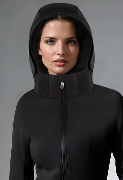 Poivre Blanc Emy Ski Suit in Black with Belt