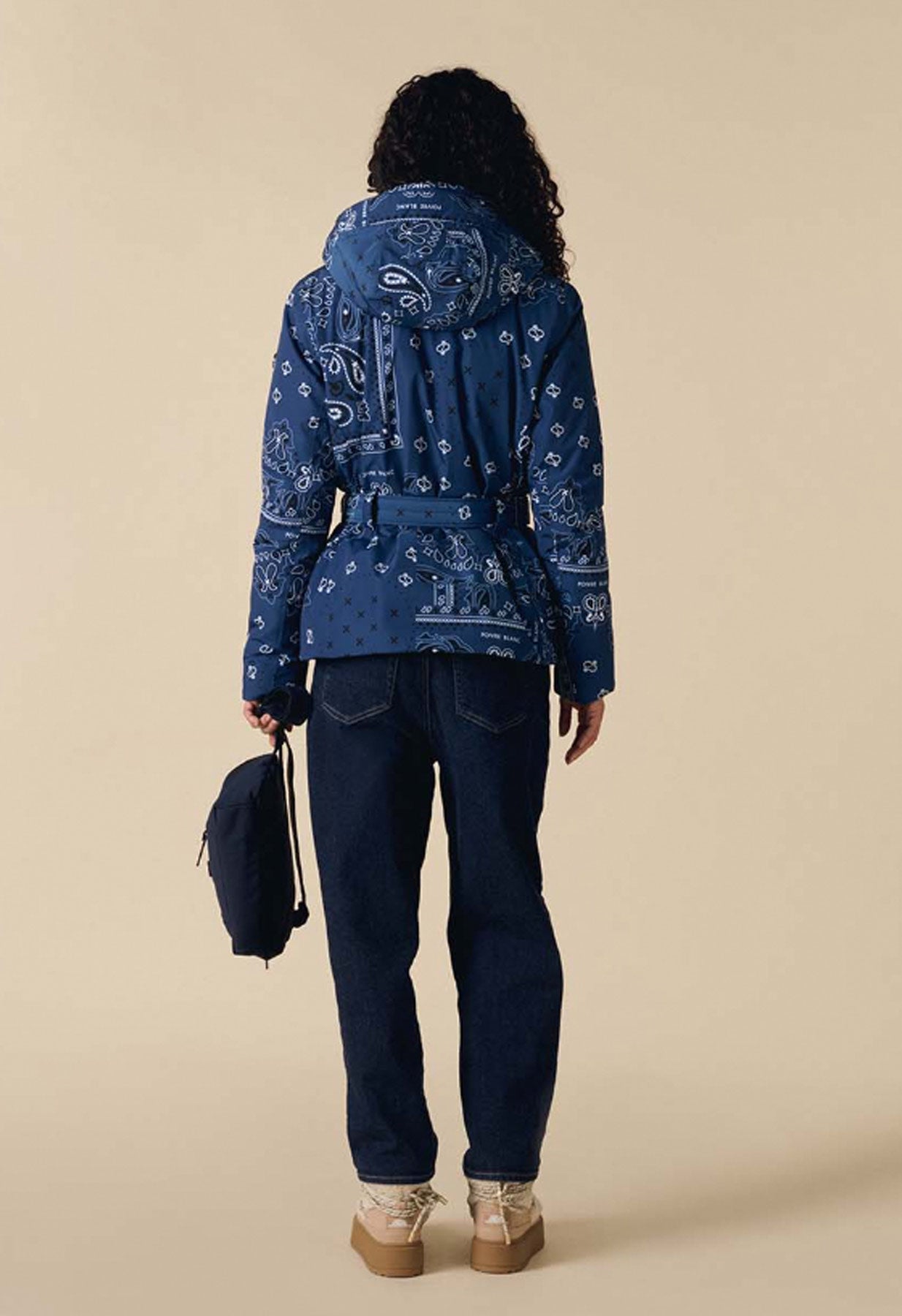 Poivre Blanc Joana Ski Jacket in Blue Paisley