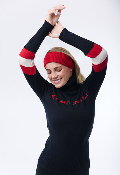 Linla St Anton Black Knitted Jumper