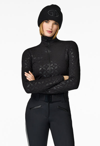 Goldbergh Alessia Black Stretch Ski Pant with Faux Leather Side Seams