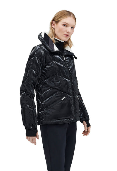 Perfect Moment Apres Duvet Jacket in Black Shine