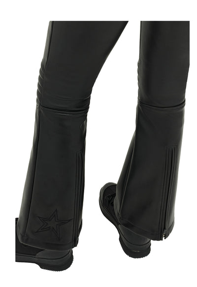 Perfect Moment Aurora Flare Race Ski Pant in Black Faux Leather