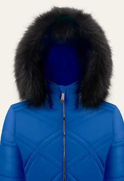 Poivre Blanc 1003 Ski Jacket in Blue with Faux Fur trim