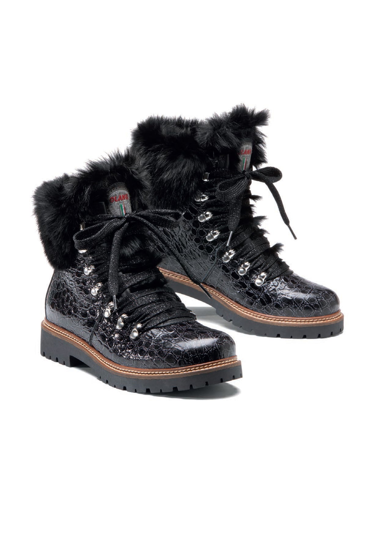 OLANG Imperial Lux WTX Furry Winter Boots in Black