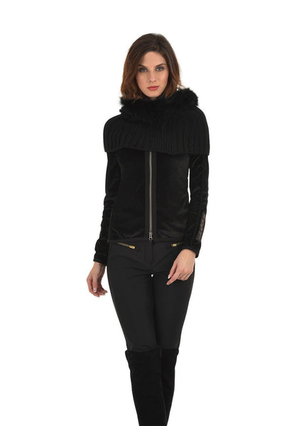 Goldbergh Naomi Wool and Faux Fur Trimmed Snood in Black