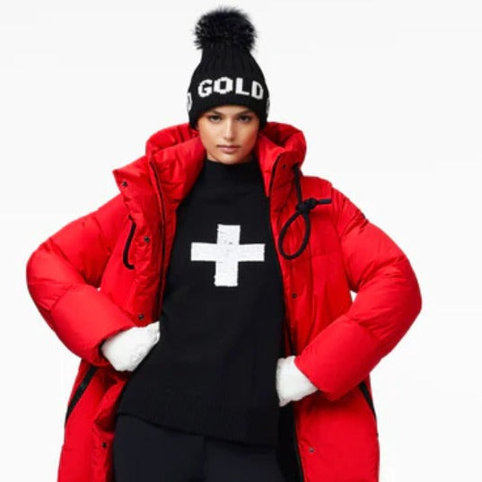 Goldbergh Hodd Black Faux Fur Pom Pom Hat