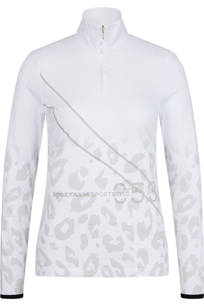 Sportalm Ski Base Layer in White with Ice Leopard Print 9823007761