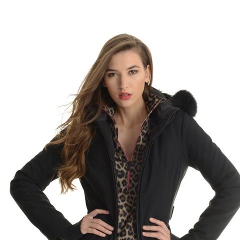 Goldbergh Hida Black Ski Jacket with Faux Fur Trimmed Hood