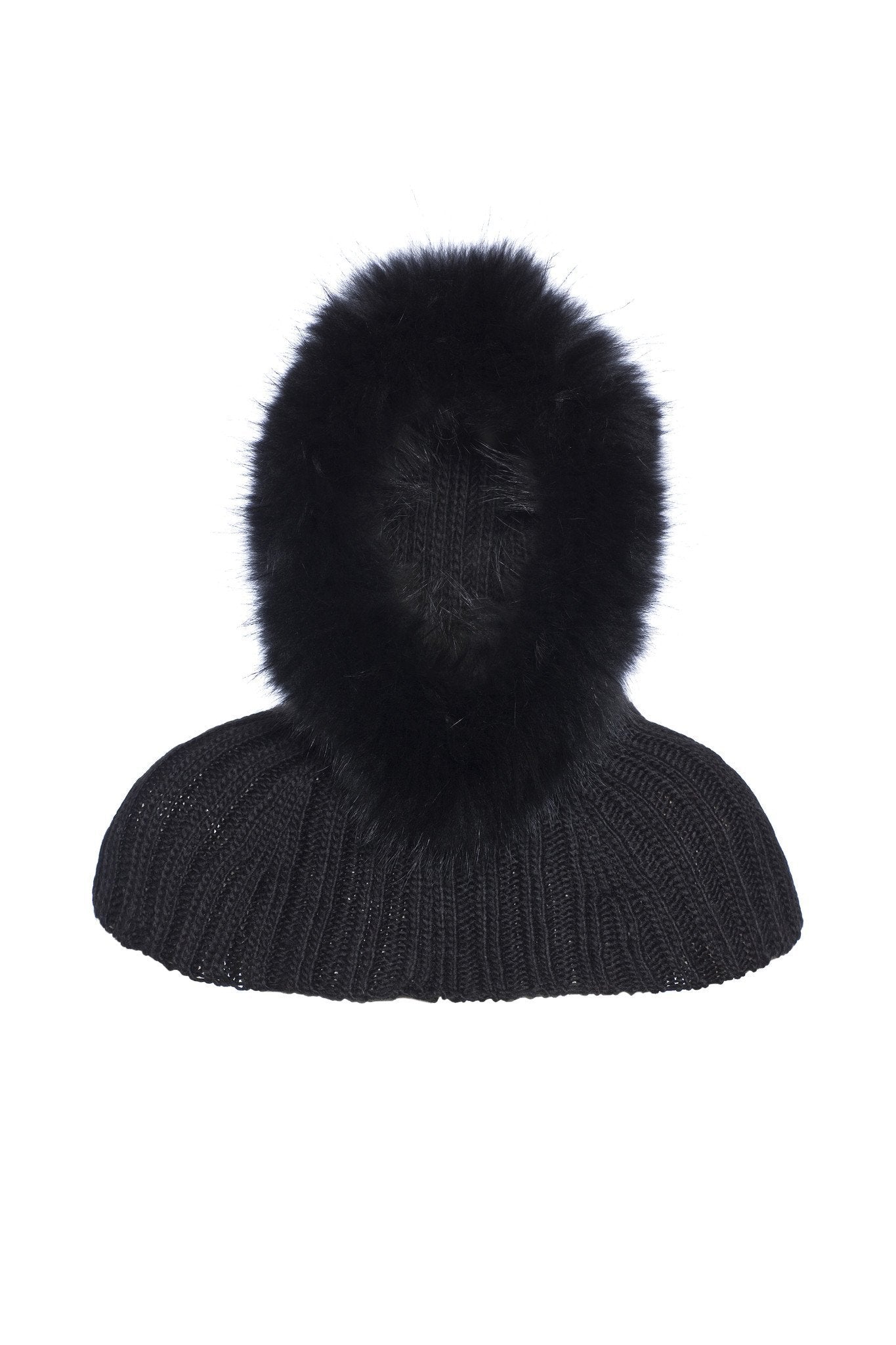 Goldbergh Naomi Wool and Faux Fur Trimmed Snood in Black