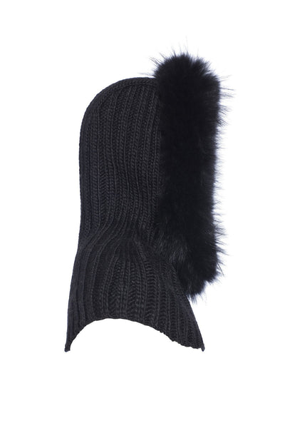 Goldbergh Naomi Wool and Faux Fur Trimmed Snood in Black