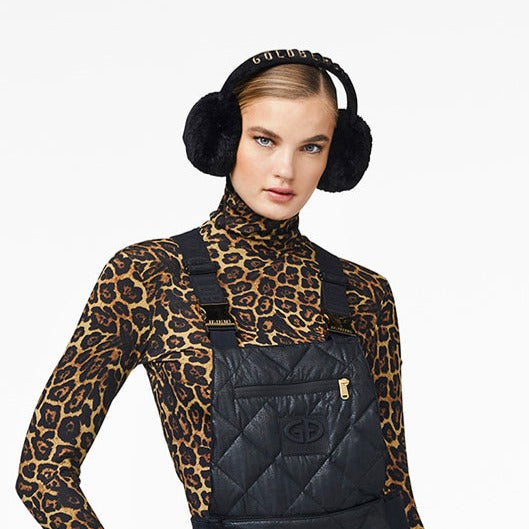 Goldbergh Fluffy Faux Fur Earwarmers in Black