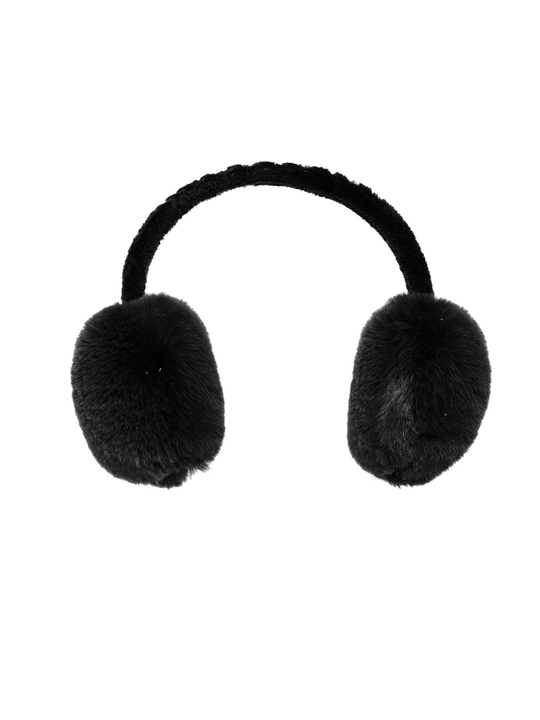 Goldbergh Fluffy Faux Fur Earwarmers in Black
