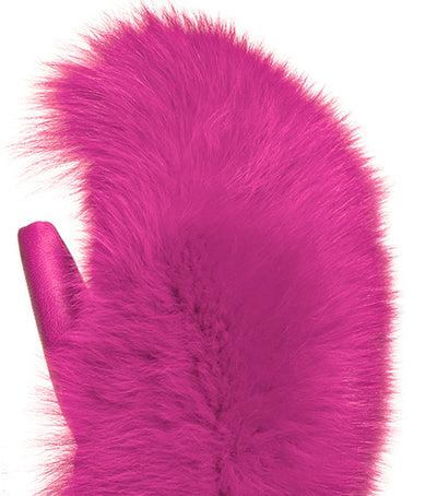 Goldbergh Hill Luxury Faux Fur Mittens in Pink