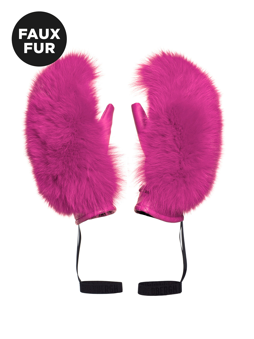 Goldbergh Hill Luxury Faux Fur Mittens in Pink