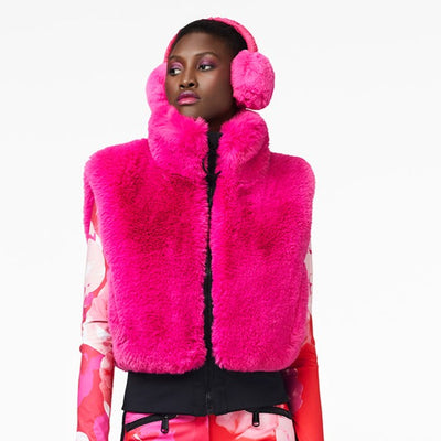 Goldbergh Fluffy Faux Fur Earwarmers in Pony Pink