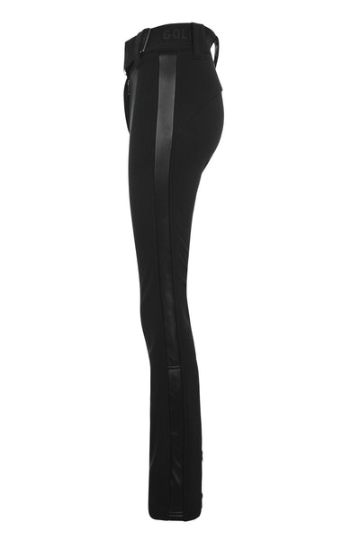 Goldbergh Paloma Black Ski Pants with Faux Leather Stripe