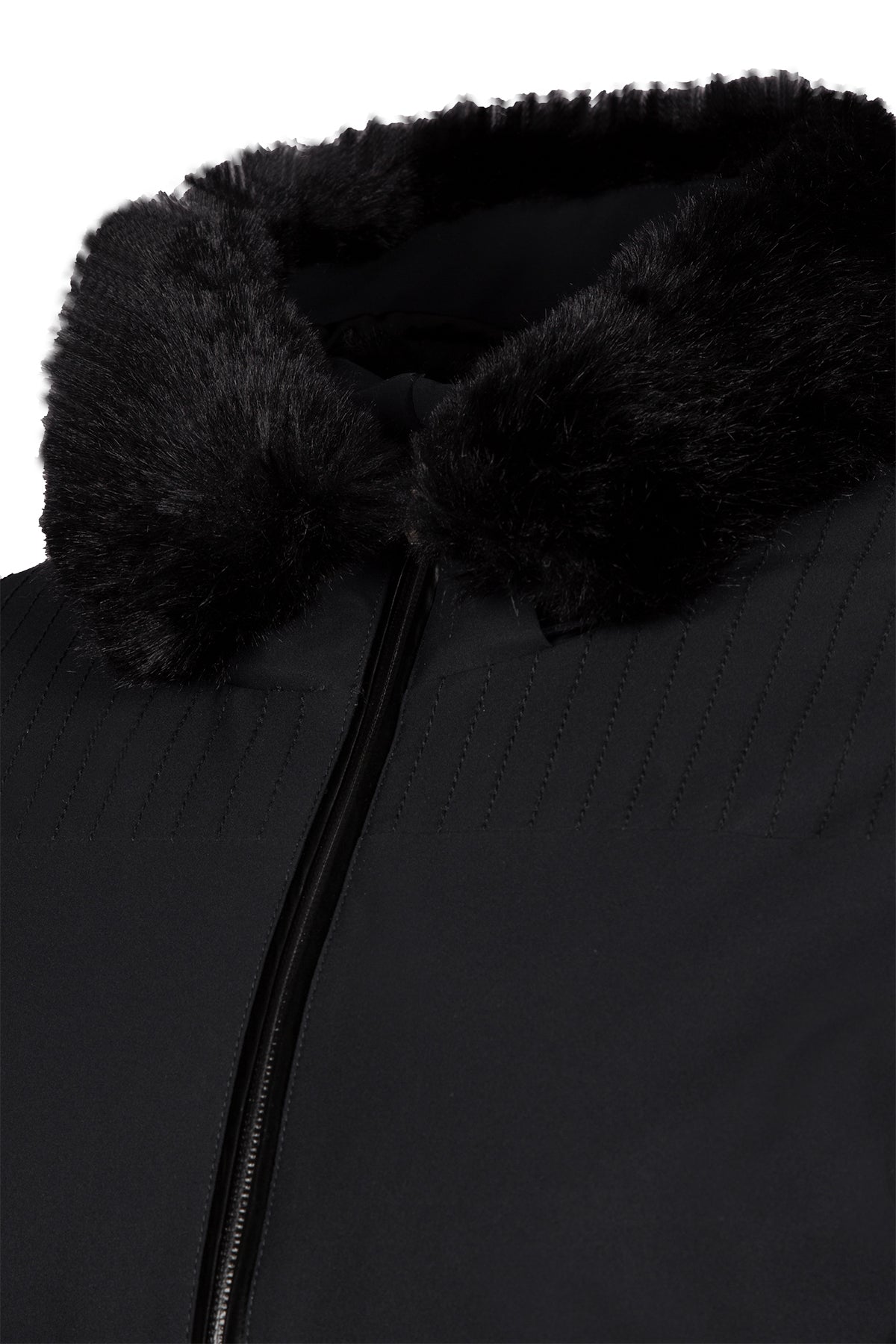 Duvillard Elise Black Ski Jacket with Faux Fur Trim