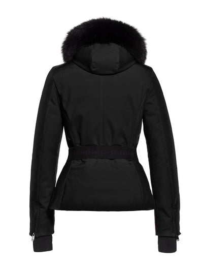 Goldbergh Hida Black Ski Jacket with Faux Fur Trimmed Hood