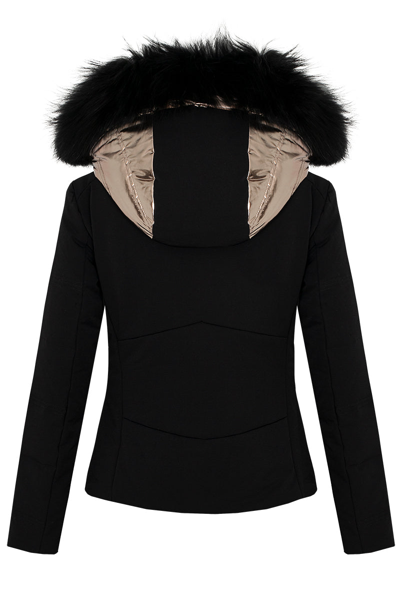 High Society black caramel faux fur Ski Jacket Winternational