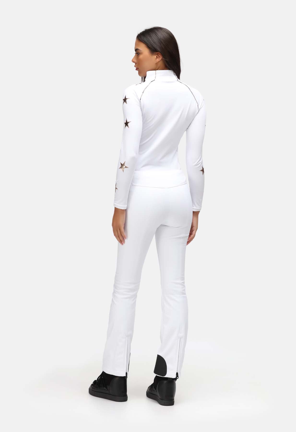 High Society Lani Softshell Ski Pant in White with Silver
