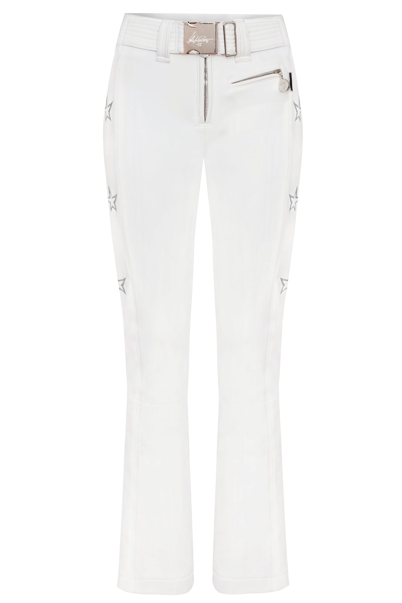 High Society Lani Softshell Ski Pant in White with Silver