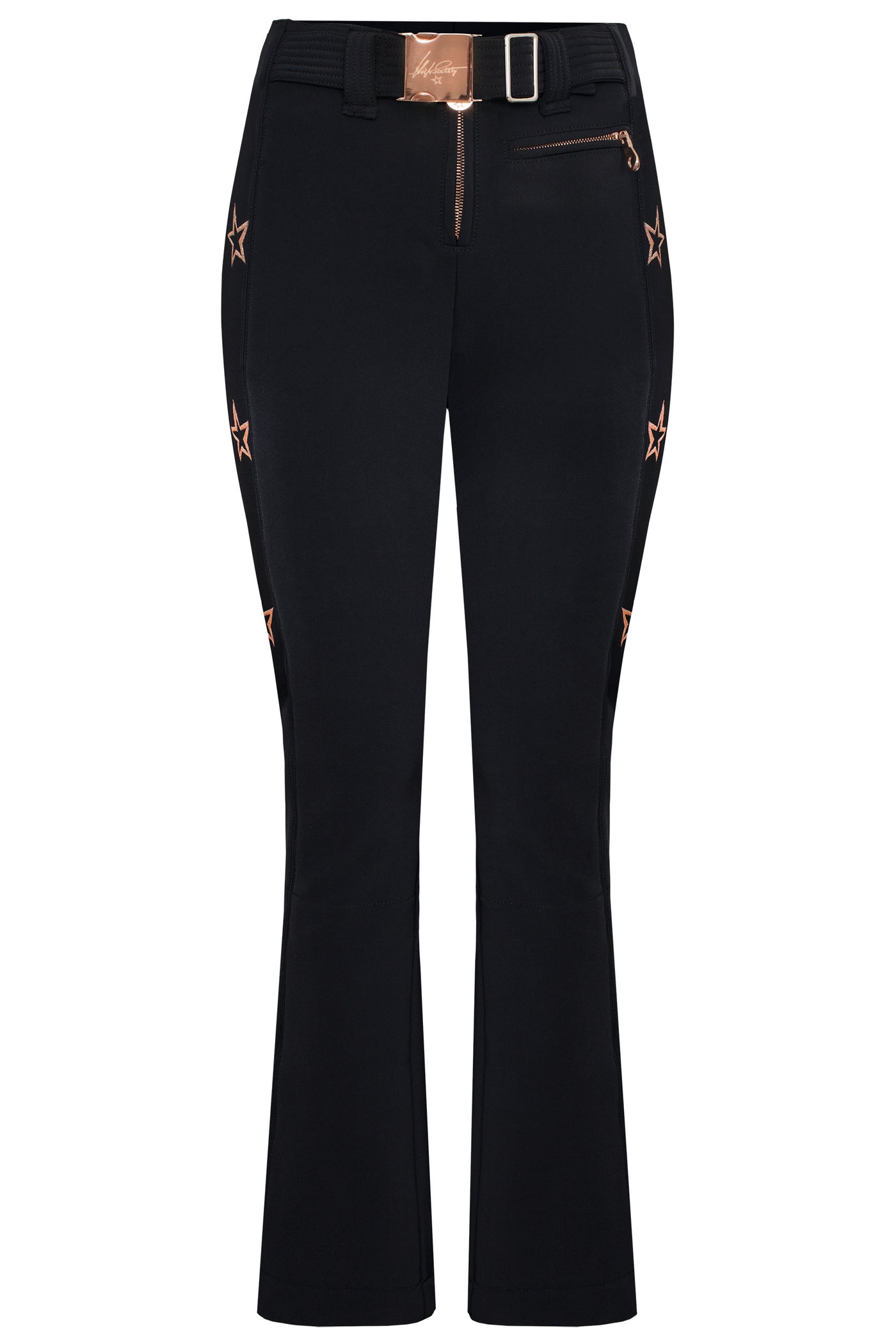 High Society Lani Softshell Ski Pant in Black and Caramel