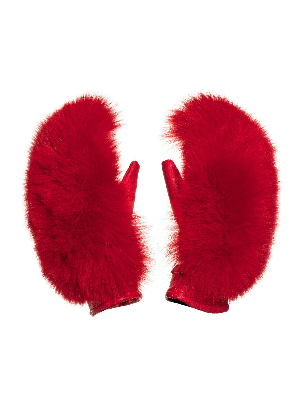 Goldbergh Hando Luxury Red Fur Mittens
