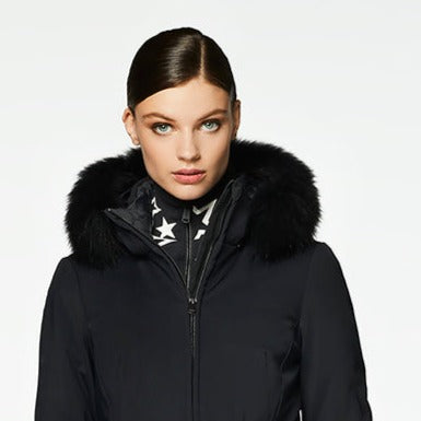 Close Up Goldbergh Hida black ski jacket with faux fur trim