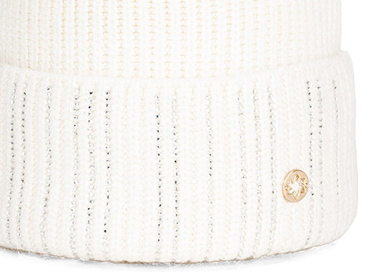 Granadilla Doutey Hat in White with Fur Pom Pom