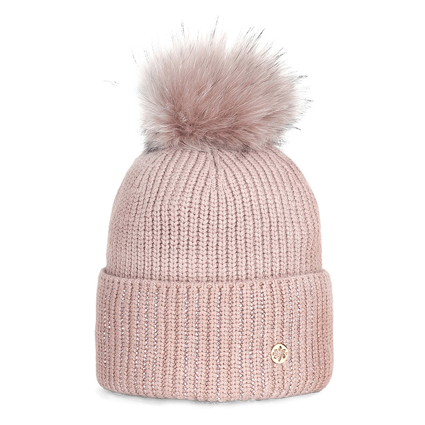 Granadilla Doutey Hat in Pale Pink with Fur Pom Pom
