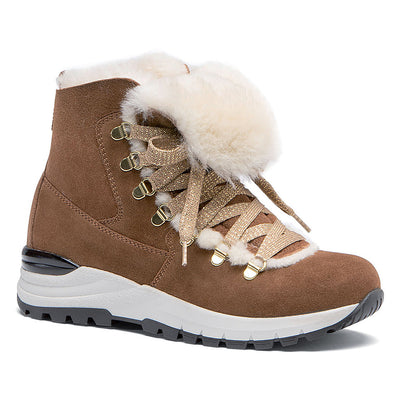 OLANG Aurora Shearling and Suede Winter Boots in Tan