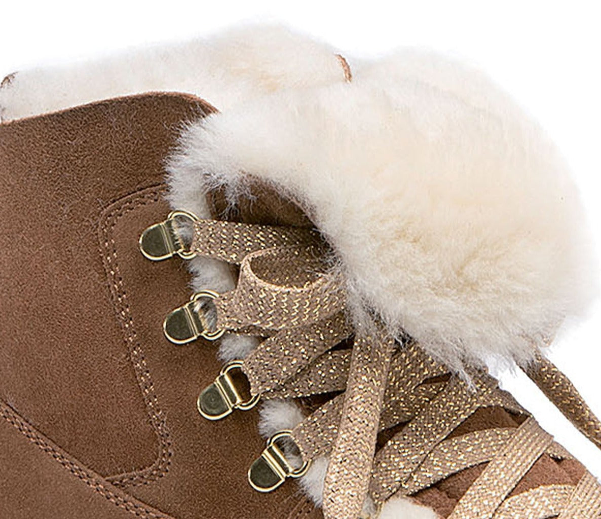 OLANG Aurora Shearling and Suede Winter Boots in Tan