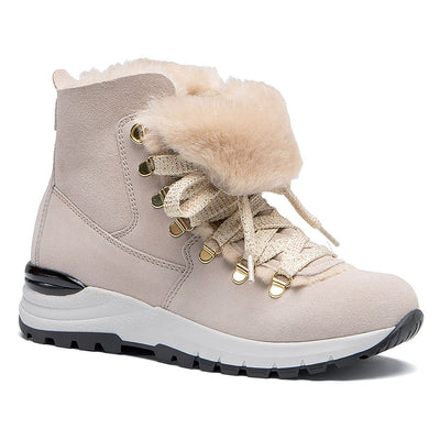 OLANG Aurora Winter Boots in Beige Shearling and Suede