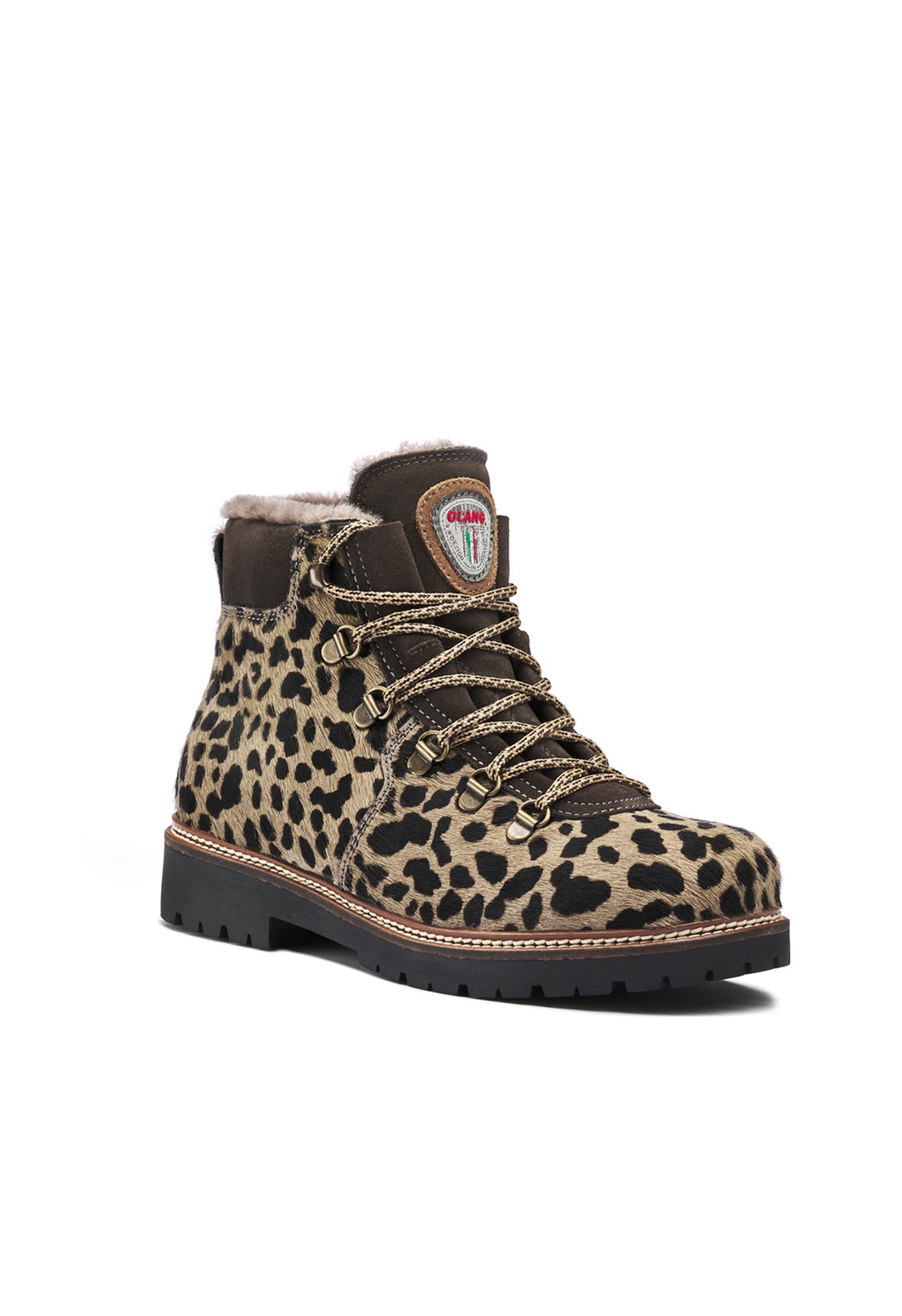 OLANG Lima Leopard Print Furry Boots