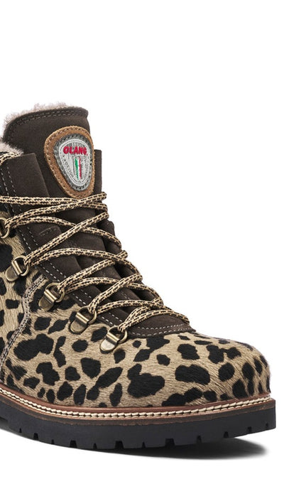 OLANG Lima Leopard Print Furry Boots